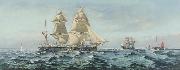 Henry J Morgan HMS 'Comus' Sweden oil painting artist